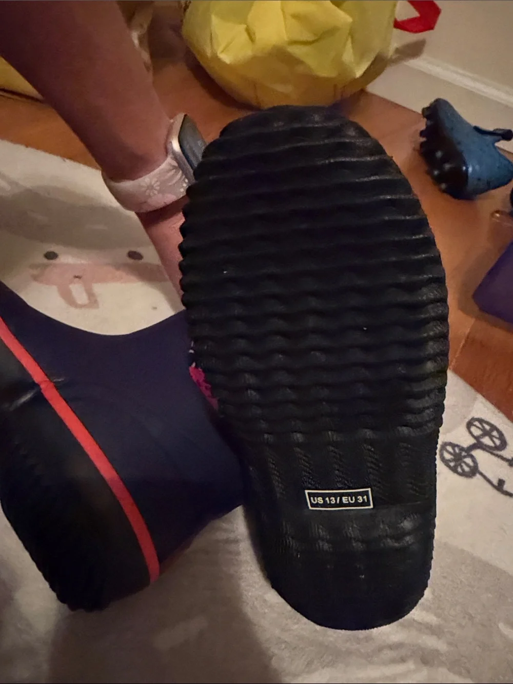 Kids Navy Dinosaur Rain Boots